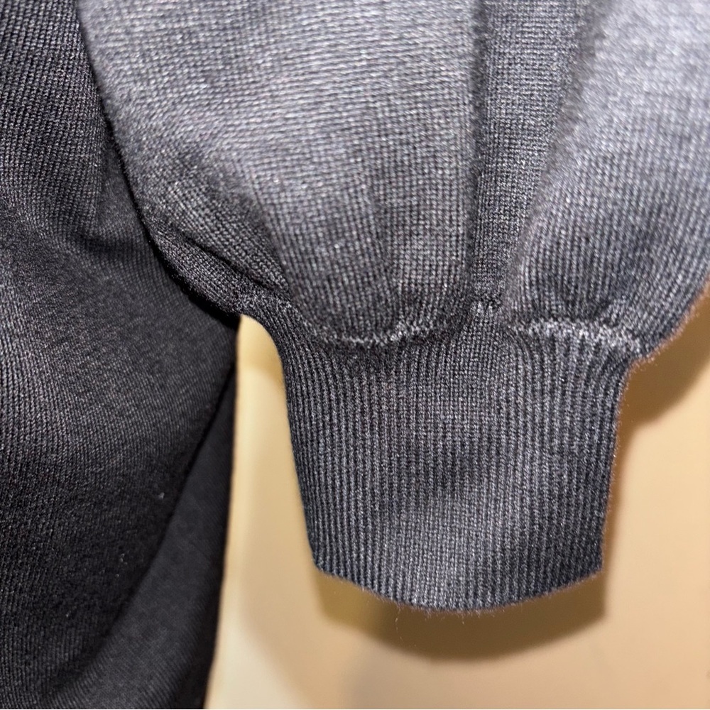 DKNY Womens Ribbed Trim Square Neck Pullover Pleated Shoulder Sweater Sz L - Picture 5 of 8